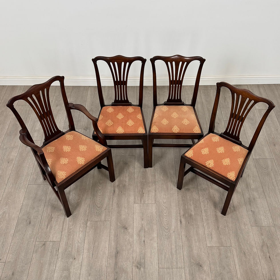 Thumbnail: Antique 19th Century Georgian Style Set Of 8 Mahogany Dining Chairs ( AF-5571 )
