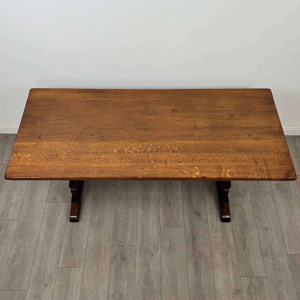 Thumbnail: Antique 20th Century Refractory Style Dining Table In Oak ( AF-5378 )