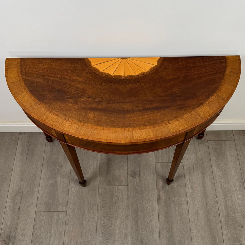 Thumbnail: Antique 20th Century Demi Lune Side Table In Mahogany ( AF-5318 )