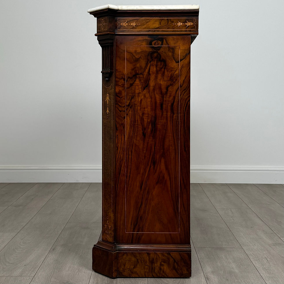 Thumbnail: Antique 19th Century Fine Marble Top Pier Cabinet In Walnut ( REF AF-3935 )