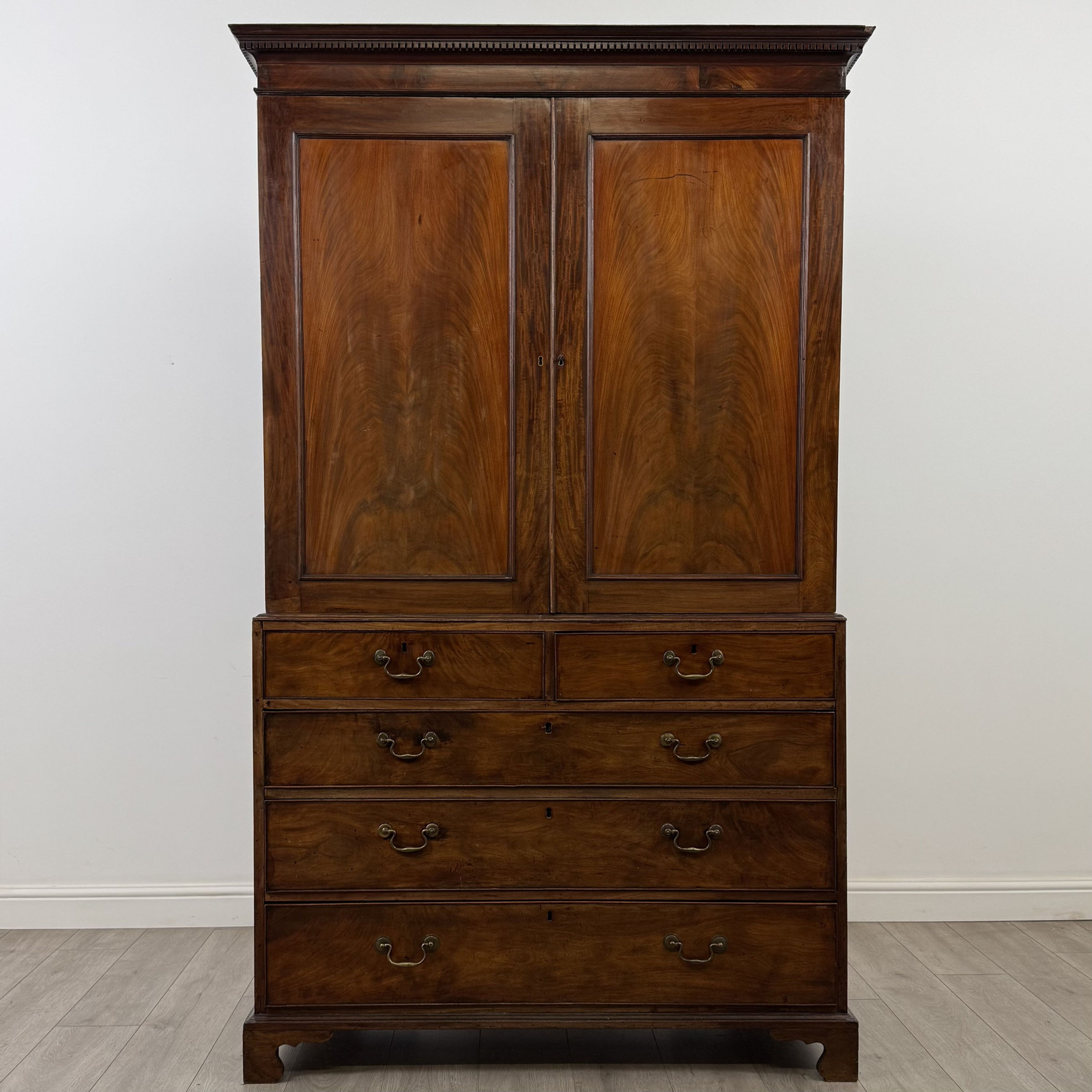 Antique Georgian Mahogany Linen Press | 18th Century | AF-6496