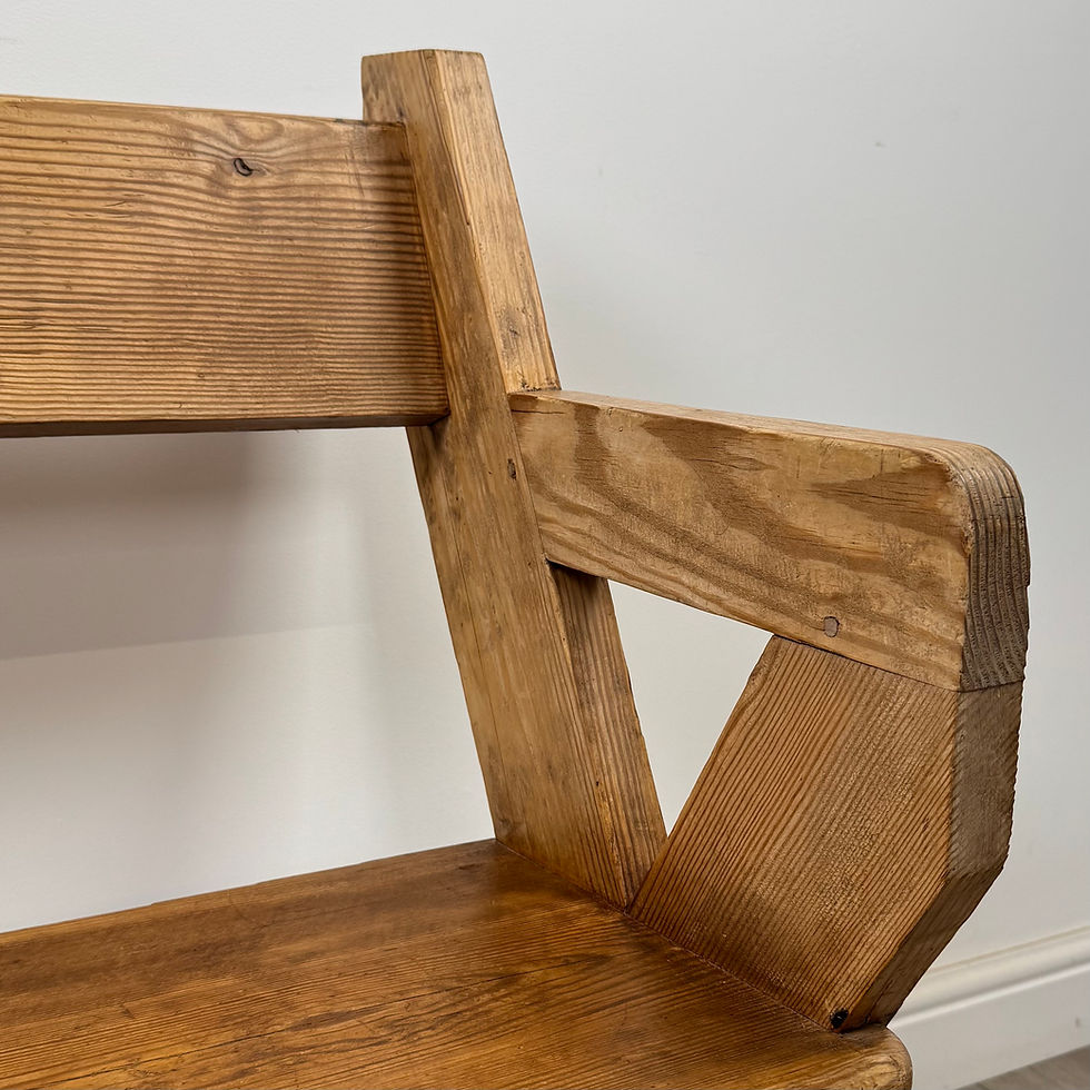 Thumbnail: Antique 19th Century Victorian Bench In Pitch Pine  ( AF-5673 )