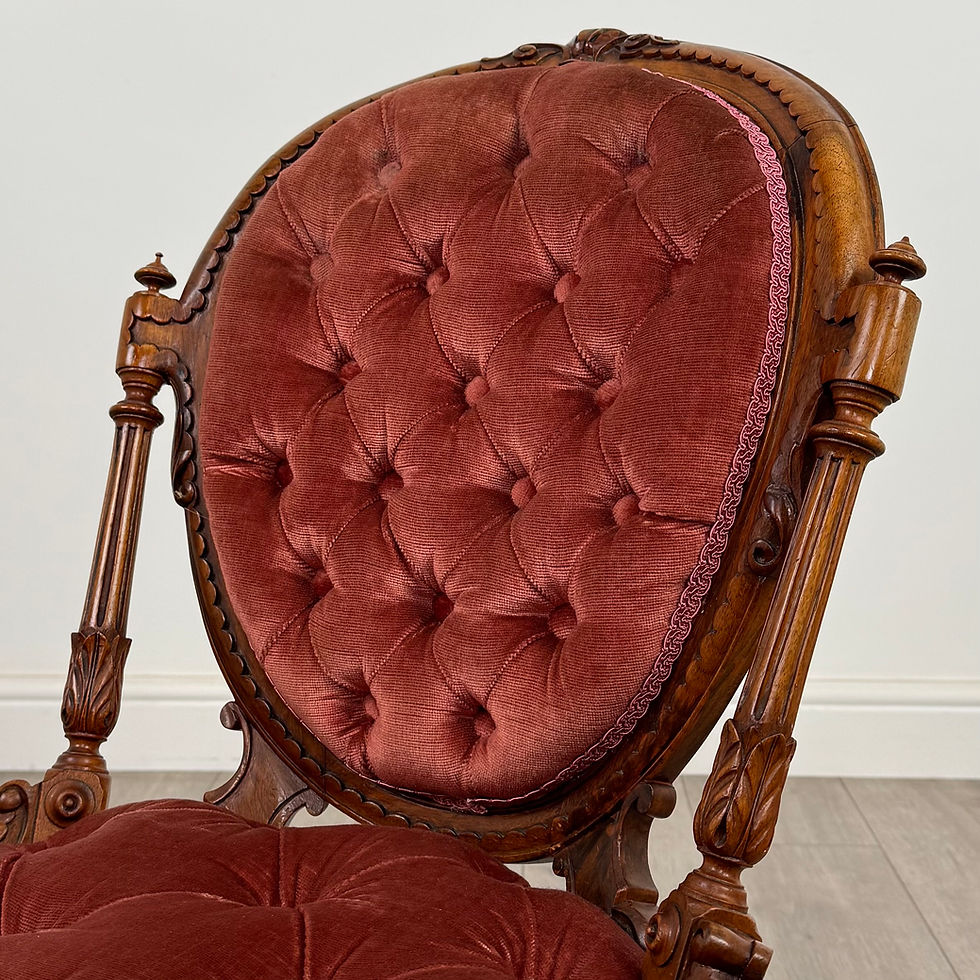 Thumbnail: Antique 19th Century Pair Of Parlour Chairs In Walnut ( REF AF-4870 )