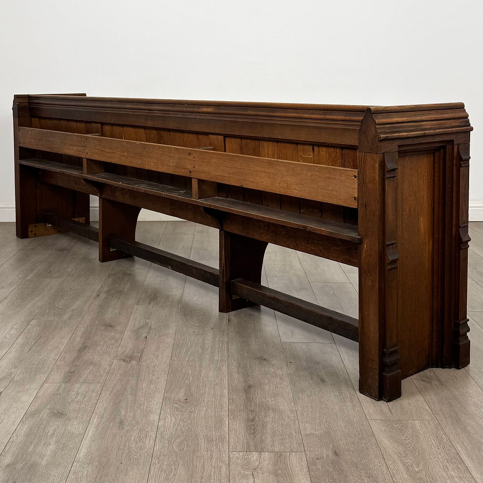 Thumbnail: Antique 19th Century Large Victorian Bench / Pew In Oak ( AF-5969 )