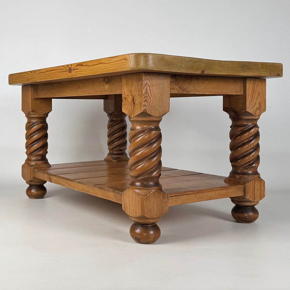 Thumbnail: Vintage 20th Century Barley Twist Coffee Table In Pine ( REF AF-4073 )