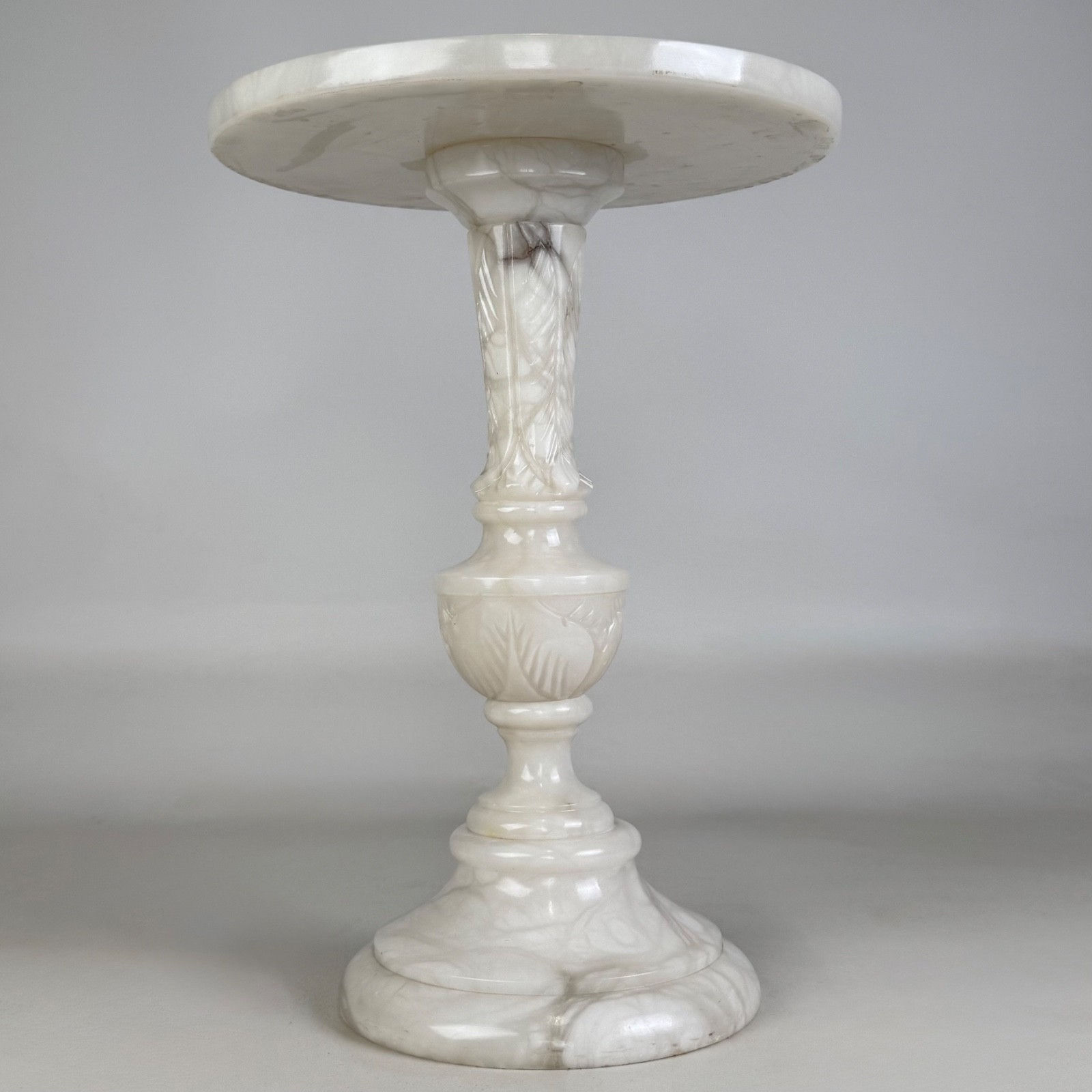 Antique Marble Side Table | Engraved Pillar | AF-6460