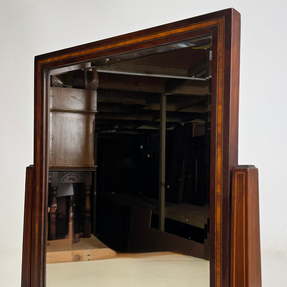 Thumbnail: Antique 20th Century Inlaid Dressing Mirror In Mahogany ( AF-5637 )