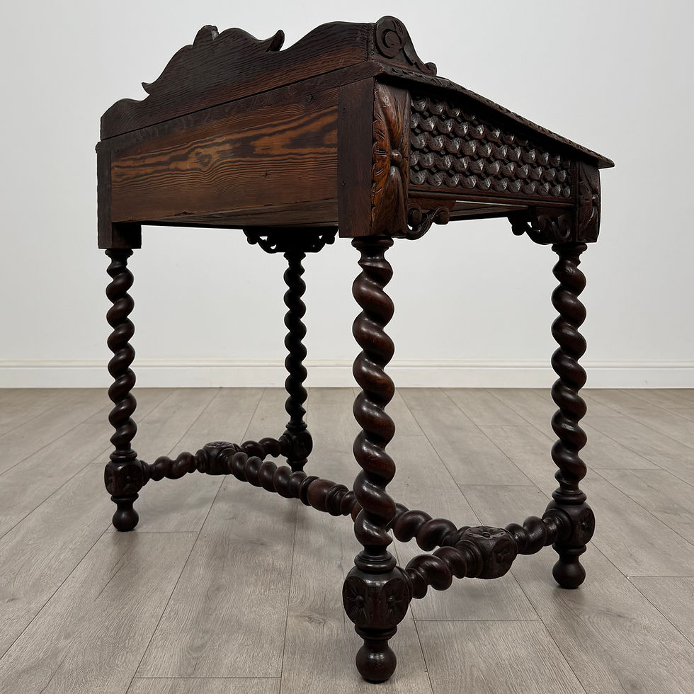 Thumbnail: Antique 19th Century Victorian Carved Oak Writing Table ( AF-5800 )