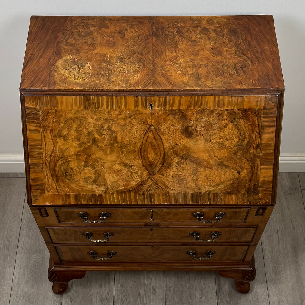 Thumbnail: Antique 20th Century Edwardian Bureau In Burr Walnut ( AF-6134 )