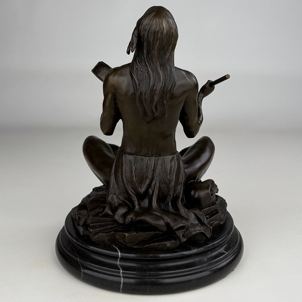 Thumbnail: Antique 20th Century Native American Bronze Sculpture ( REF AF-4177 )