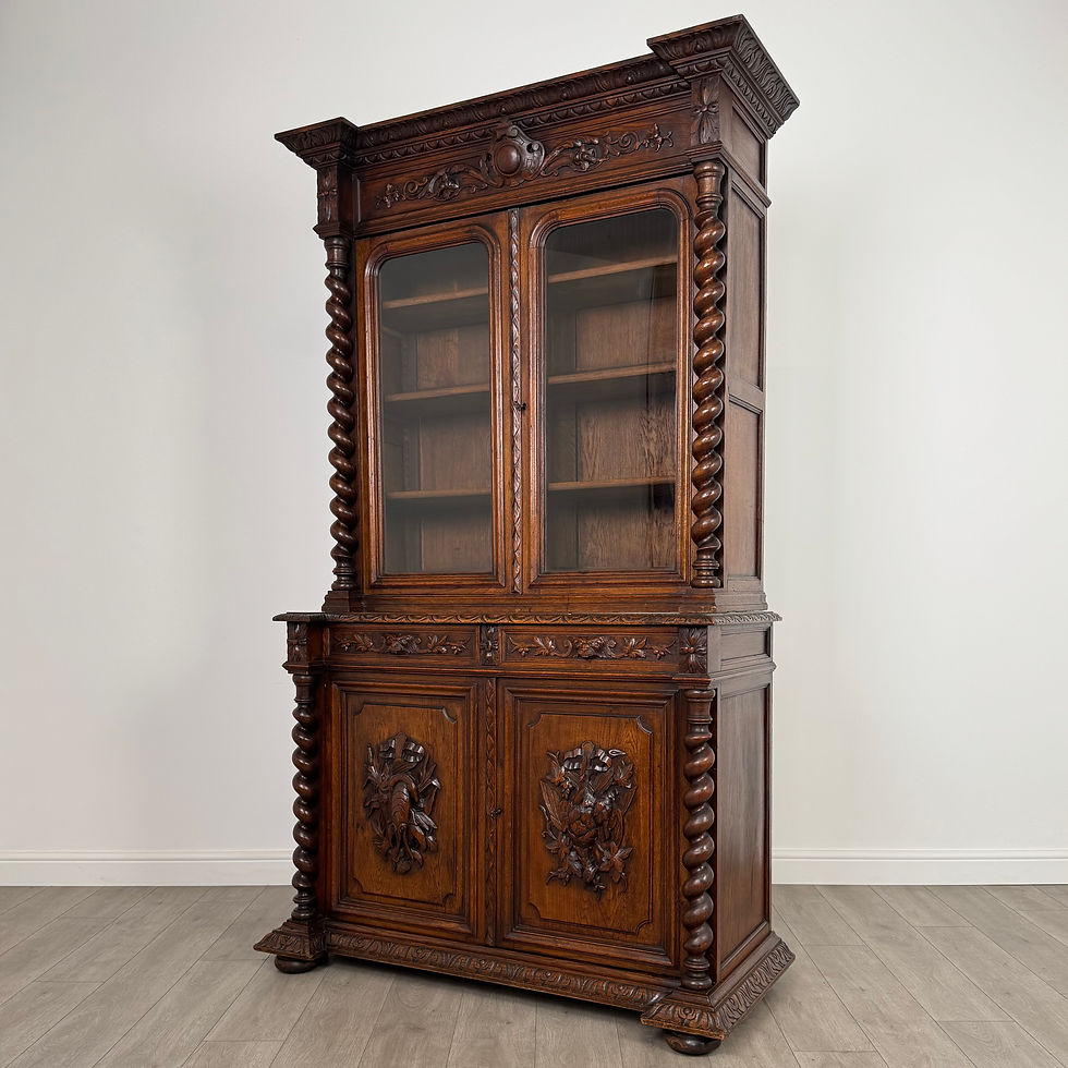 Thumbnail: Antique 19th Century Renaissance Revival Bookcase In Oak ( REF AF-4141 )