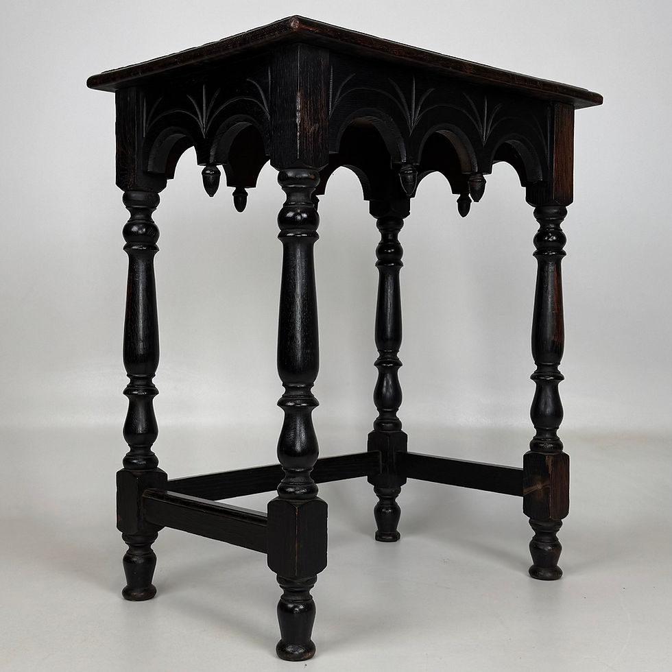 Thumbnail: Antique 19th Century Victorian Carved Oak Side Table ( AF-5290 )