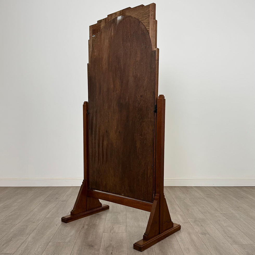 Thumbnail: Antique 20th Century Large Arts & Crafts Cheval Mirror In Oak ( REF AF-5063 )