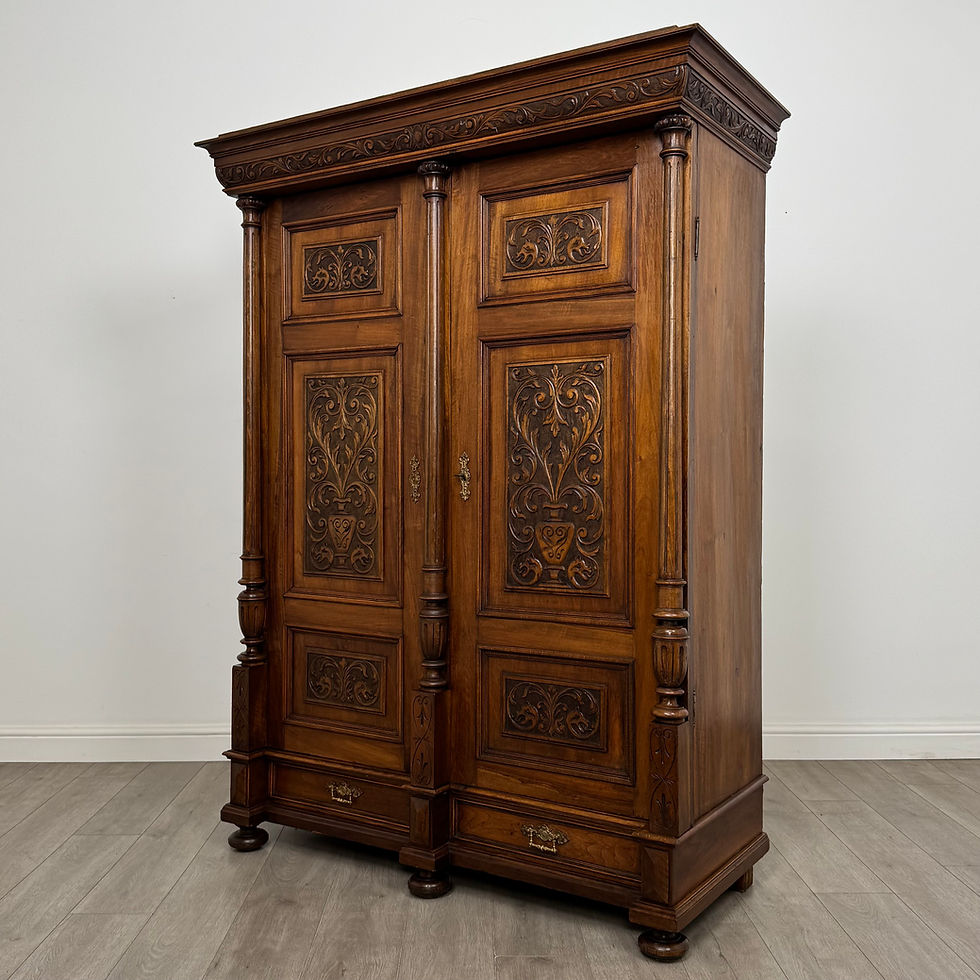 Thumbnail: Antique 19th Century French Wardrobe In Walnut ( AF-6370 )
