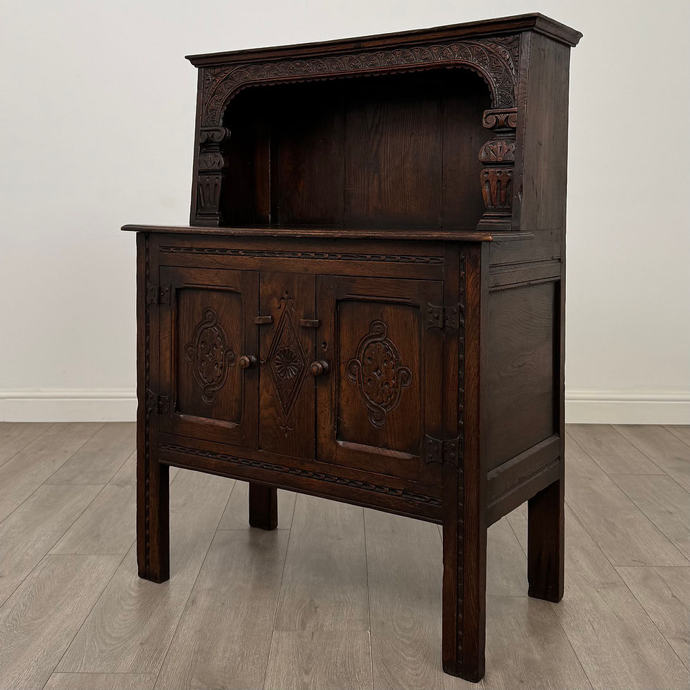Thumbnail: Antique 19th Century Small Victorian Cupboard In Oak ( AF-5883 )