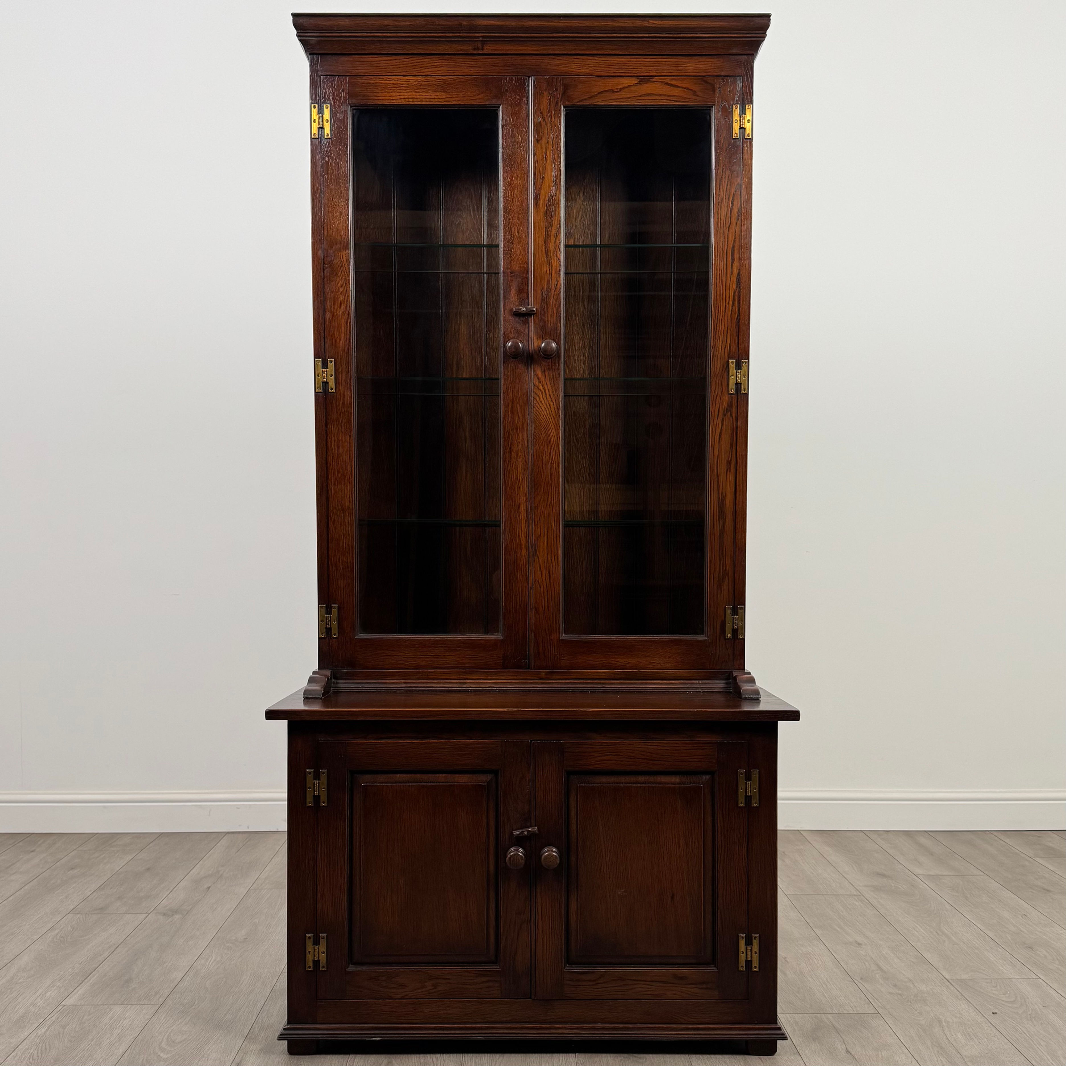 Antique 20th Century Good Quality Display Cabinet In Oak ( REF AF-4962 )