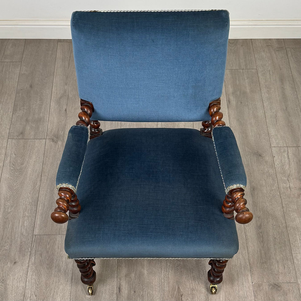 Thumbnail: Antique 19th Century Carved Victorian Armchair In Oak ( AF-5666 )