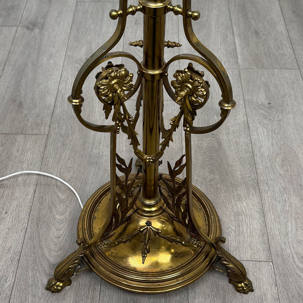 Thumbnail: Antique 19th Century Decorative Brass Floor Standing Lamp ( AF-5282 )