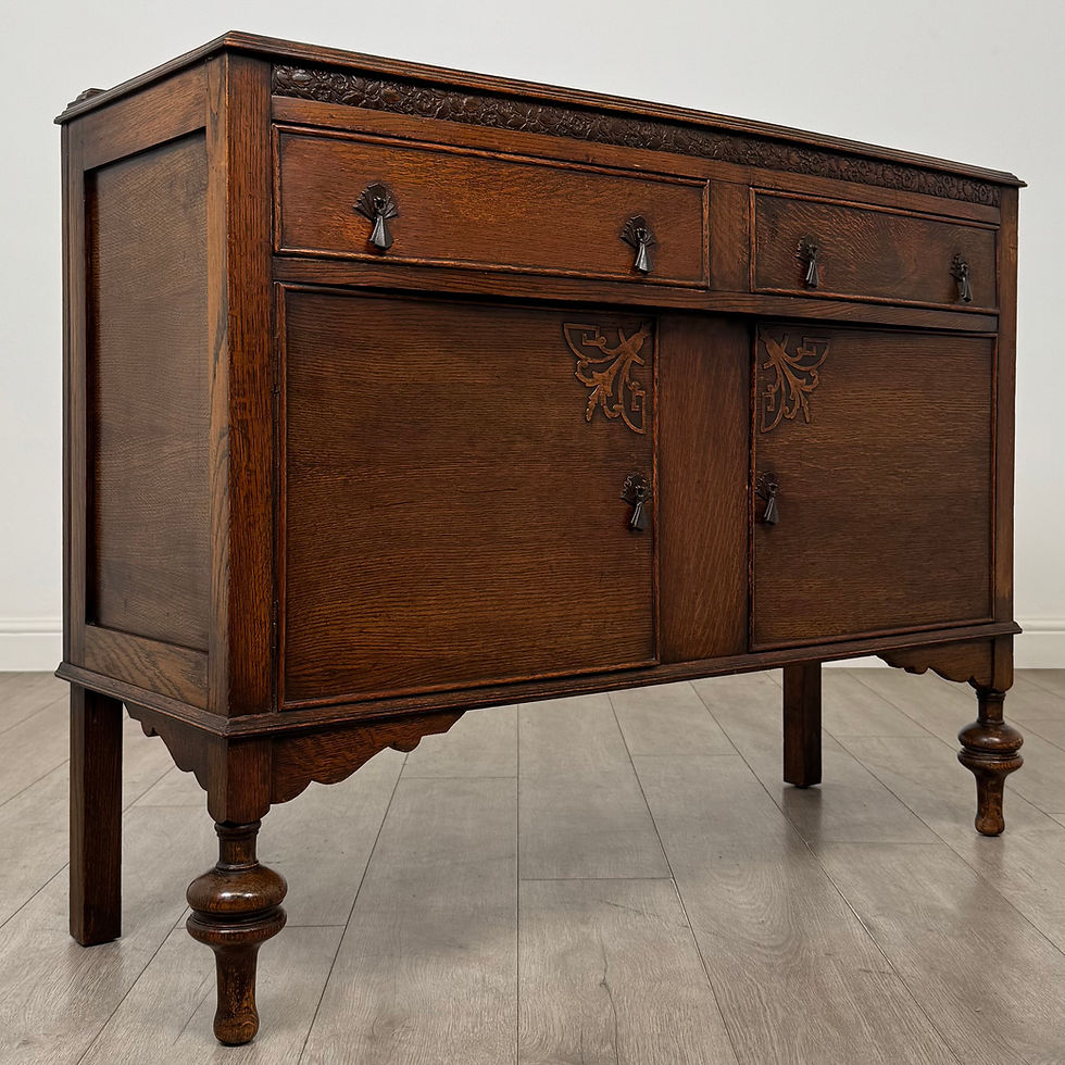 Thumbnail: Antique 20th Century Carved Sideboard In Oak ( AF-6262 )