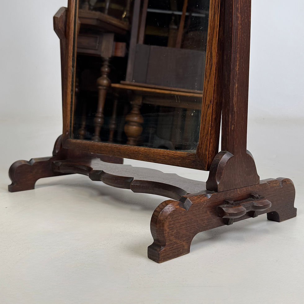 Thumbnail: Antique 20th Century Arts & Crafts Style Dressing Mirror In Oak ( AF-6124 )