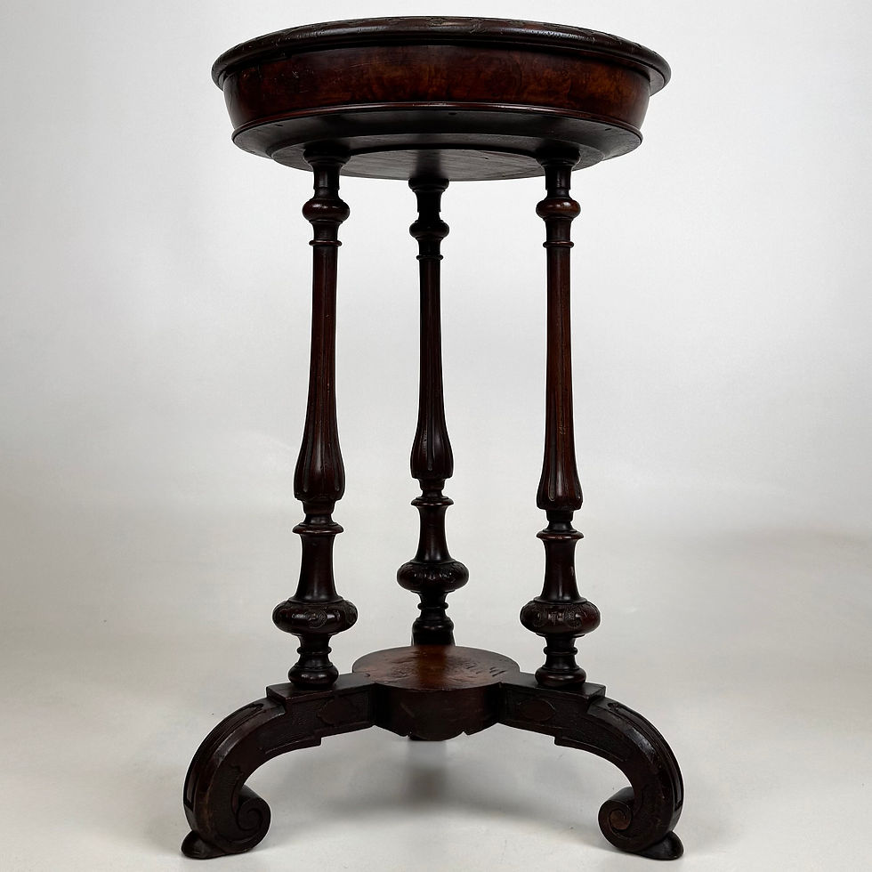 Thumbnail: Antique 19th Century Inlaid Victorian Side Table In Burr Walnut ( AF-5347 )