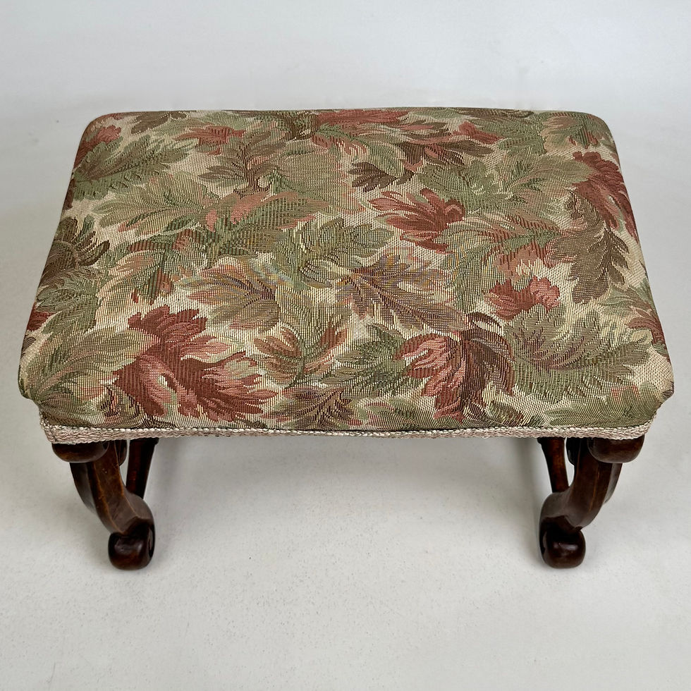 Thumbnail: Antique 20th Century Edwardian Tapestry Stool In Walnut ( AF-5901 )