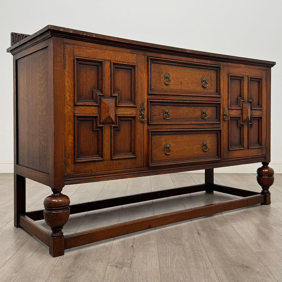 Thumbnail: Antique 20th Century Jacobean Style Sideboard In Oak  ( AF-5676 )