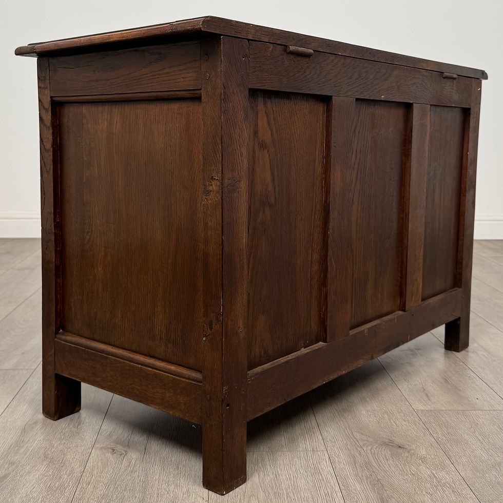 Thumbnail: Antique 19th Century Good Quality Carved Oak Coffer ( REF AF-4764 )