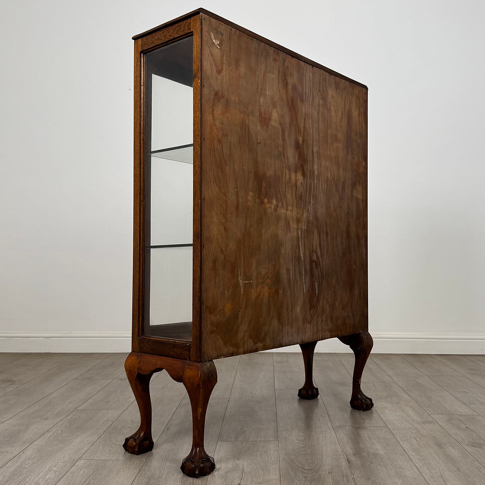 Thumbnail: Antique 20th Century Art Deco Style Display Cabinet In Oak ( AF-5976 )