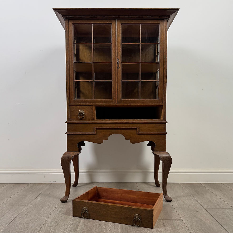 Thumbnail: Antique 20th Century Good Quality Display Cabinet In Oak ( AF-5431 )
