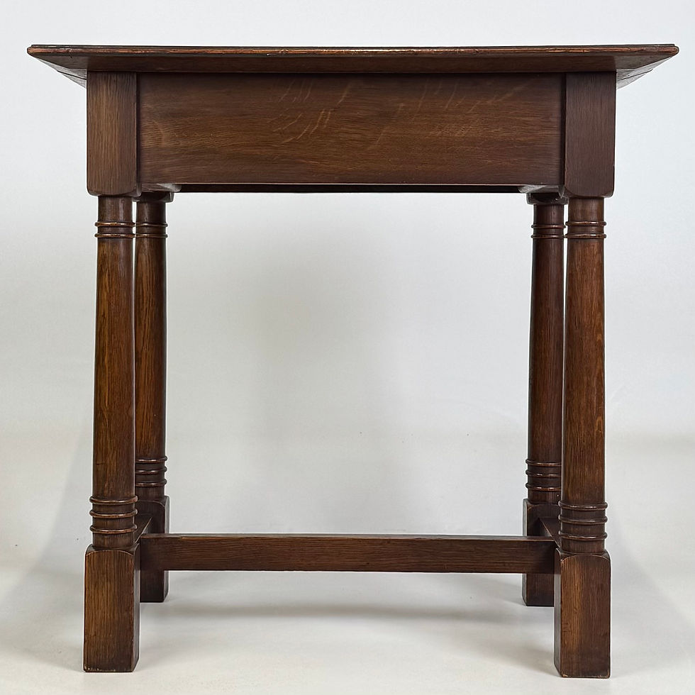 Thumbnail: Antique 20th Century Art Nouveau Style Side Table In Oak ( AF-5634 )