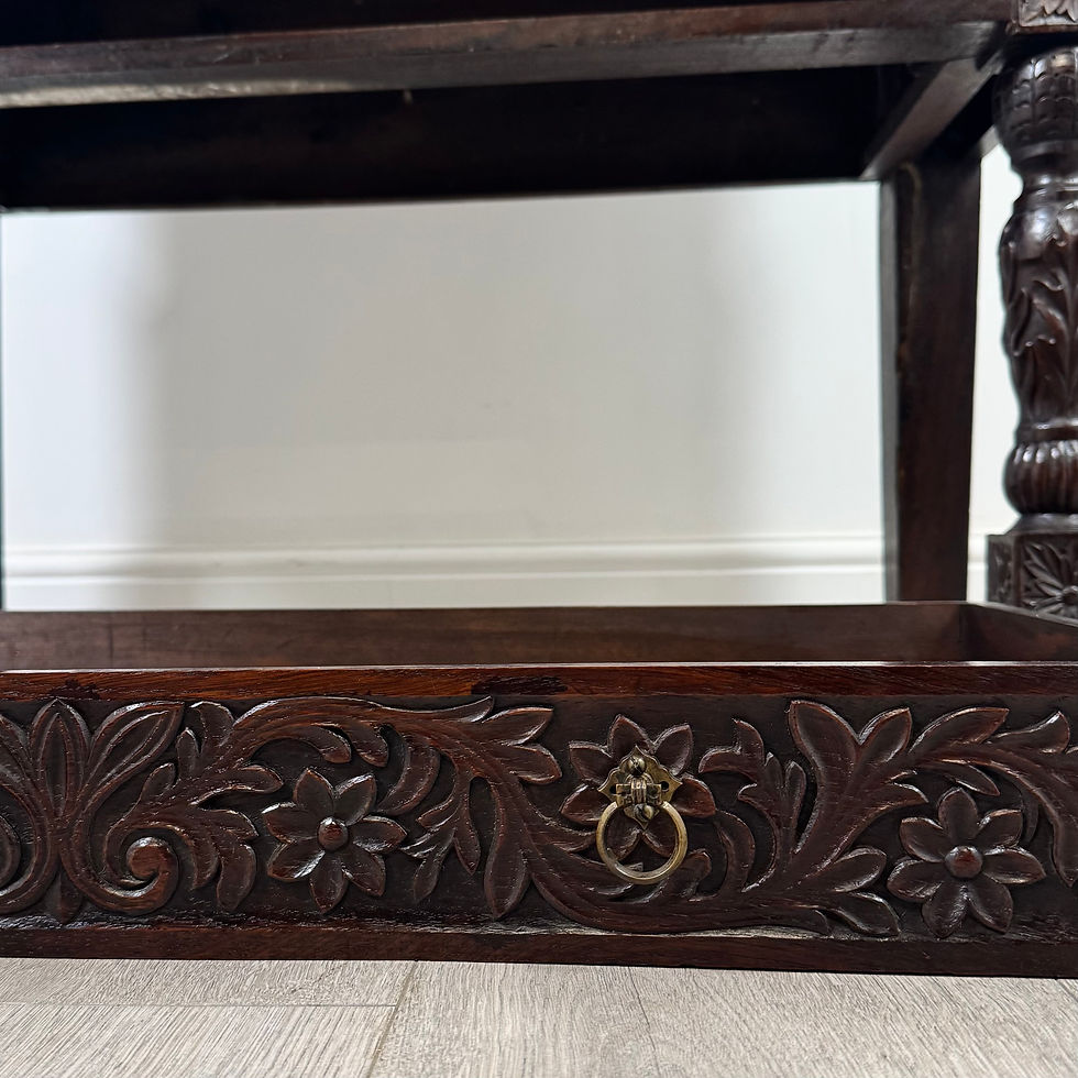 Thumbnail: Antique 19th Century Unusually Small Carved Oak Cabinet ( REF AF-4838 )