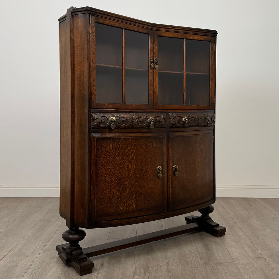 Thumbnail: Antique 20th Century Edwardian Display Cabinet In Oak ( AF-5653 )