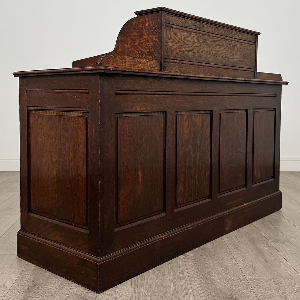 Thumbnail: Antique 19th Century Tambour Top Bankers Desk In Oak ( REF AF-5153 )