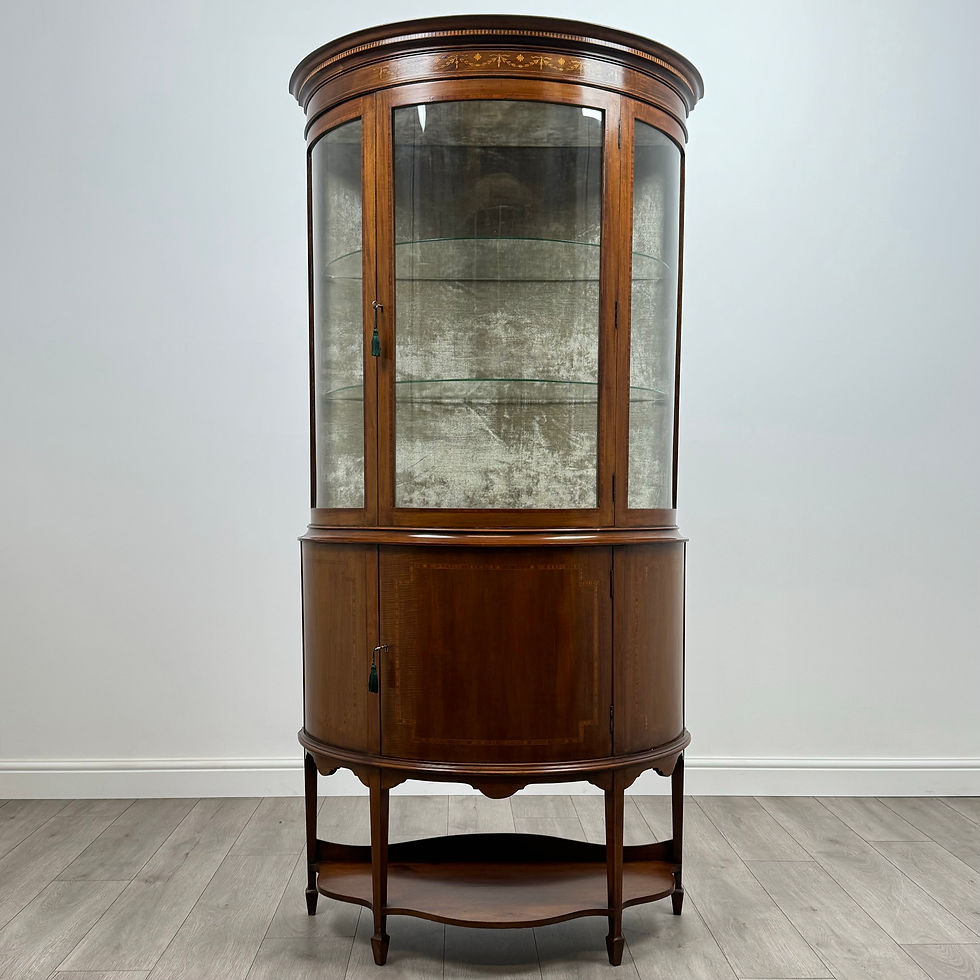 Antique 20th Century Demi Lune Glazed Display Cabinet ( REF AF-3843 )