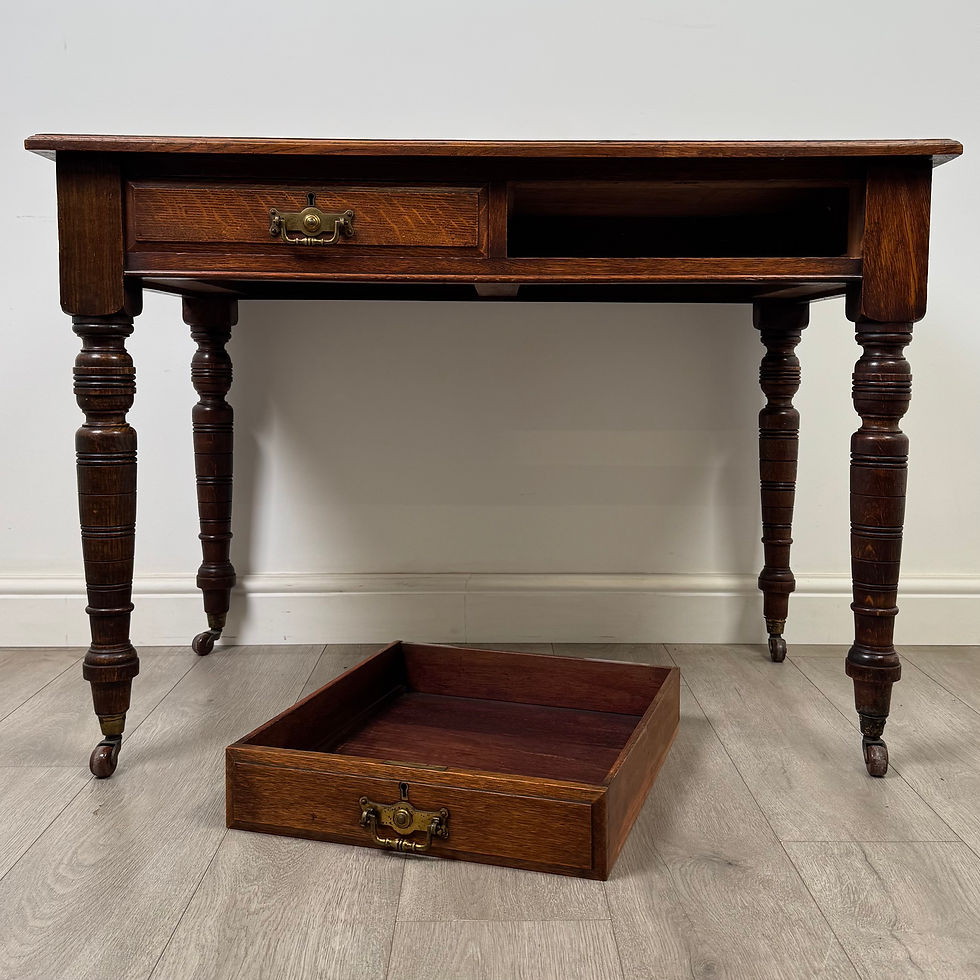Thumbnail: Antique 20th Century Edwardian Writing Table In Oak ( AF-5805 )