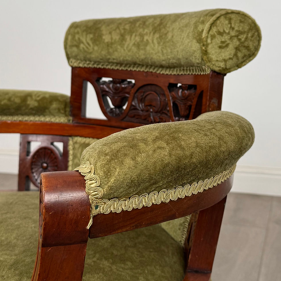 Thumbnail: Antique 20th Century Edwardian Pair Of Tub Chairs In Walnut ( AF-5450 )