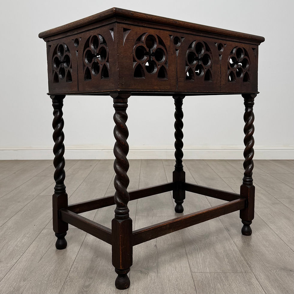 Thumbnail: Antique 20th Century Gothic Style Side Table In Oak ( AF-6078 )