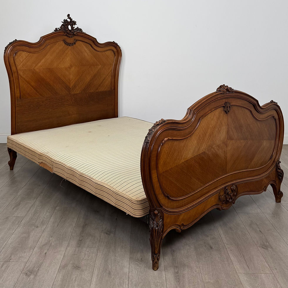 Thumbnail: Antique 19th Century French Double Bed In Walnut ( AF-6030 )