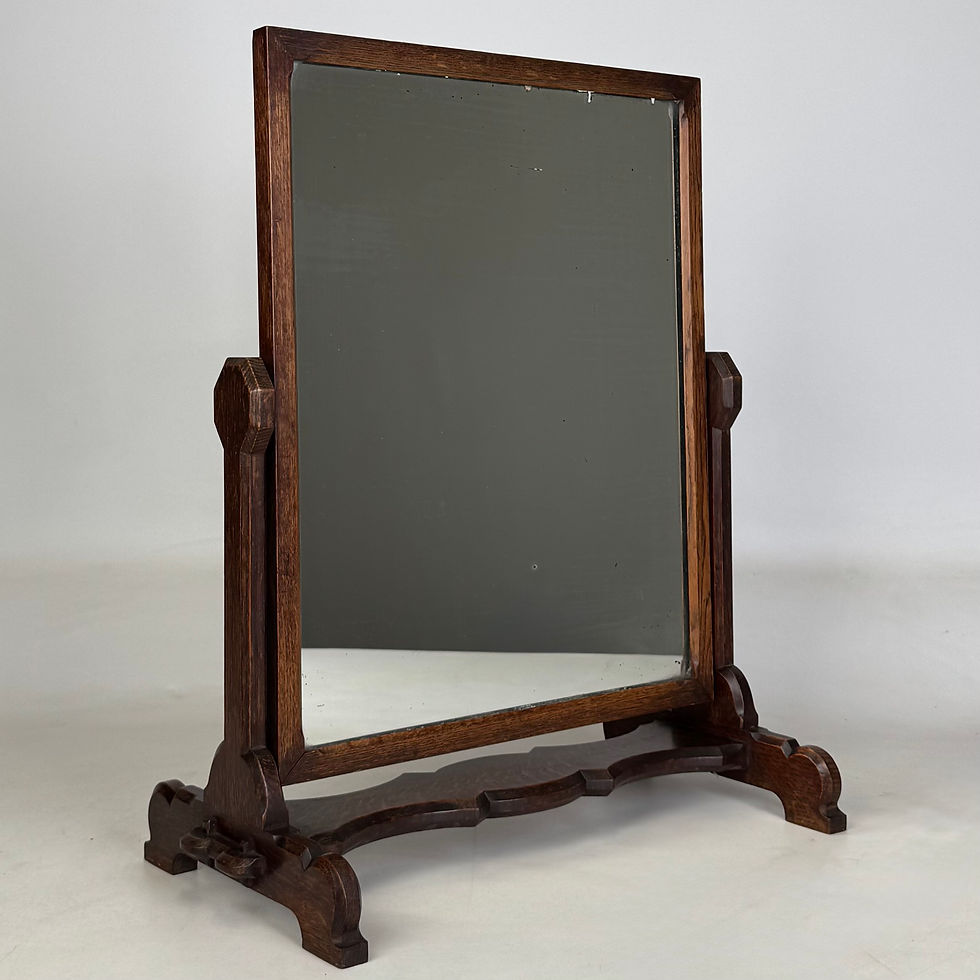 Thumbnail: Antique 20th Century Arts & Crafts Style Dressing Mirror In Oak ( AF-6124 )