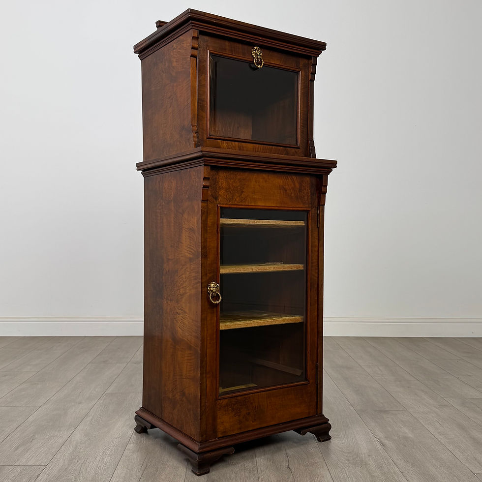 Thumbnail: Antique 19th Century Narrow Display Cabinet In Walnut ( AF-5651 )