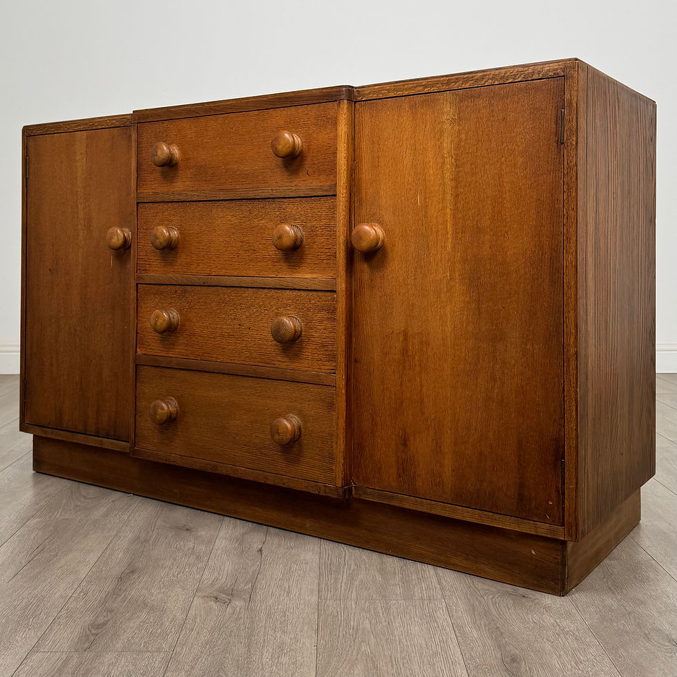 Thumbnail: Vintage 20th Century Breakfront Sideboard In Oak ( AF-5658 )