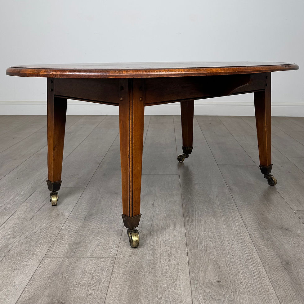 Thumbnail: Vintage 20th Century Oval Coffee Table In Oak ( AF-5767 )