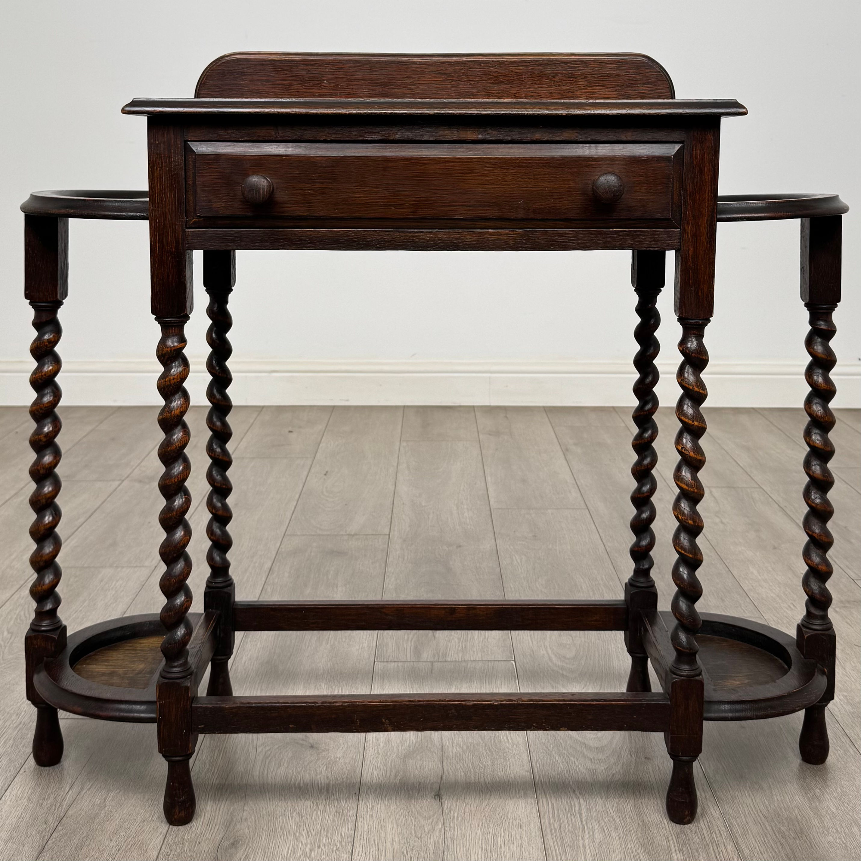 Antique 20th Century Edwardian Hall Stand In Oak ( AF-6089 )