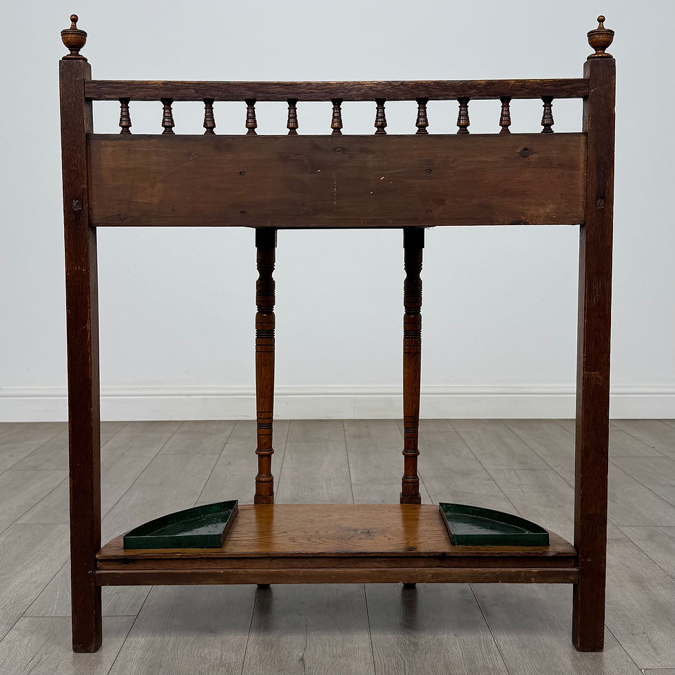 Thumbnail: Antique 20th Century Edwardian Hall Stand In Golden Oak ( AF-5999 )