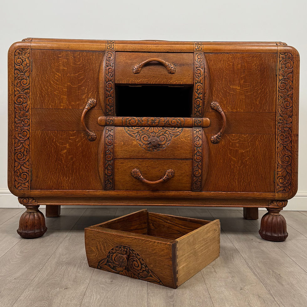 Thumbnail: Antique 20th Century Good Quality Sideboard In Golden Oak ( REF AF-5203 )