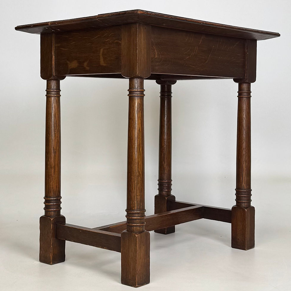 Thumbnail: Antique 20th Century Art Nouveau Style Side Table In Oak ( AF-5634 )