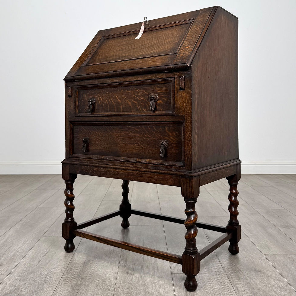 Thumbnail: Antique 20th Century Small Edwardian Bureau In Oak ( AF-6548 )