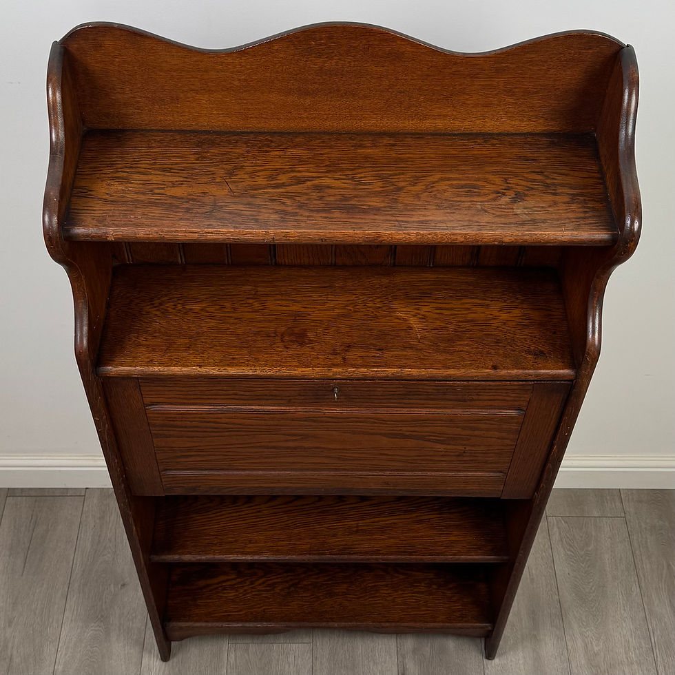 Thumbnail: Antique 20th Century Narrow Edwardian Bureau In Oak ( AF-5604 )
