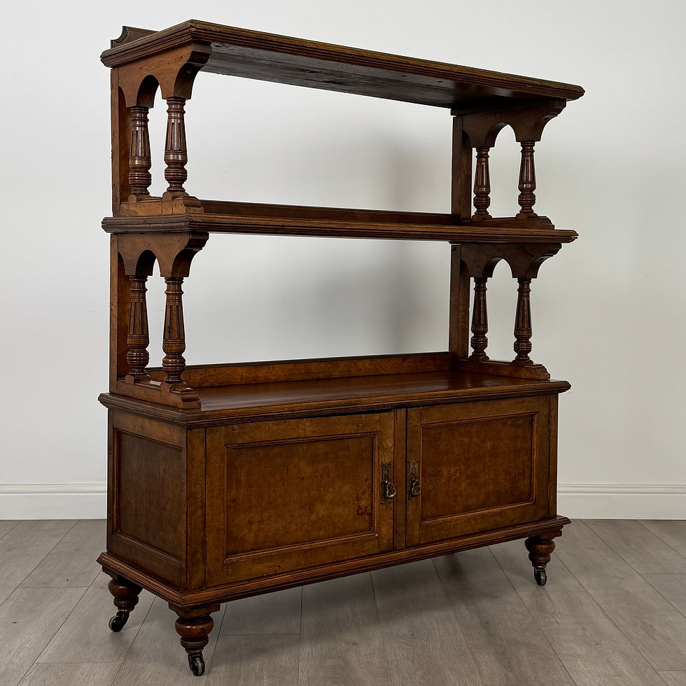 Thumbnail: Antique 19th Century Victorian Cupboard In Burr Walnut ( AF-5393 )